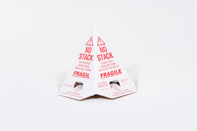Do Not Stack Pallet Cones  8 x 8 x 10 White/Red Tri-Lingual : English, Spanish & French (50/case) image